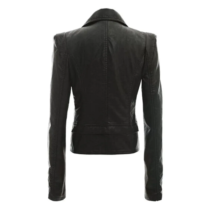 

motorcycle leather jacket jacket zipper two Autumn winter 2020 women's wear leather coat