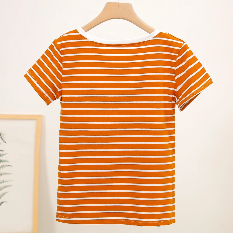 Новинка 2020 95% хлопчатобумажные дизайнерские футболки полосатые повседневные