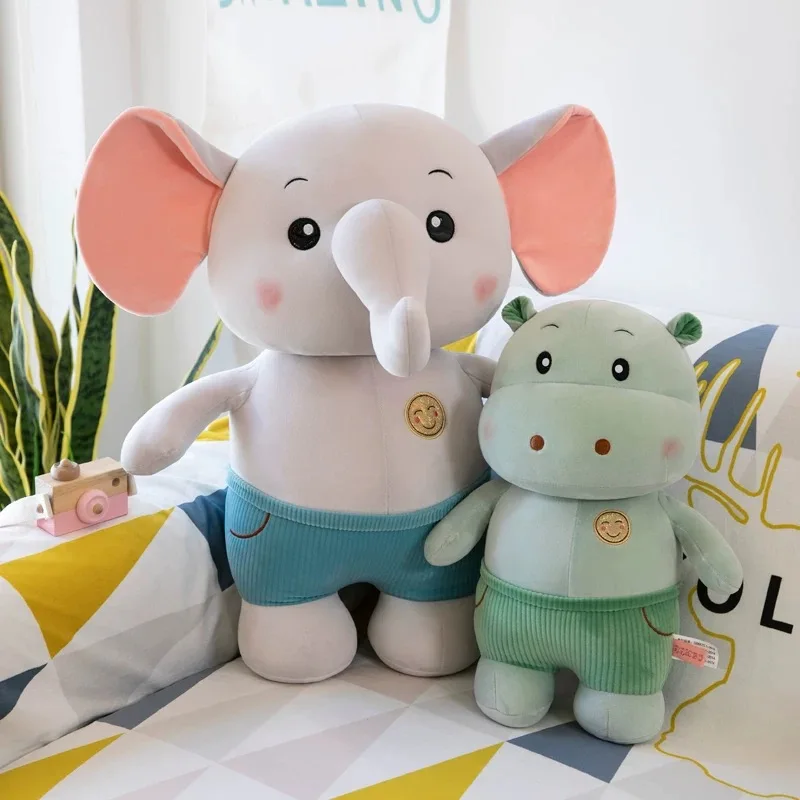 25 60 см розовые плюшевые игрушки в виде медведя слон хиппо мягкие Мультяшные