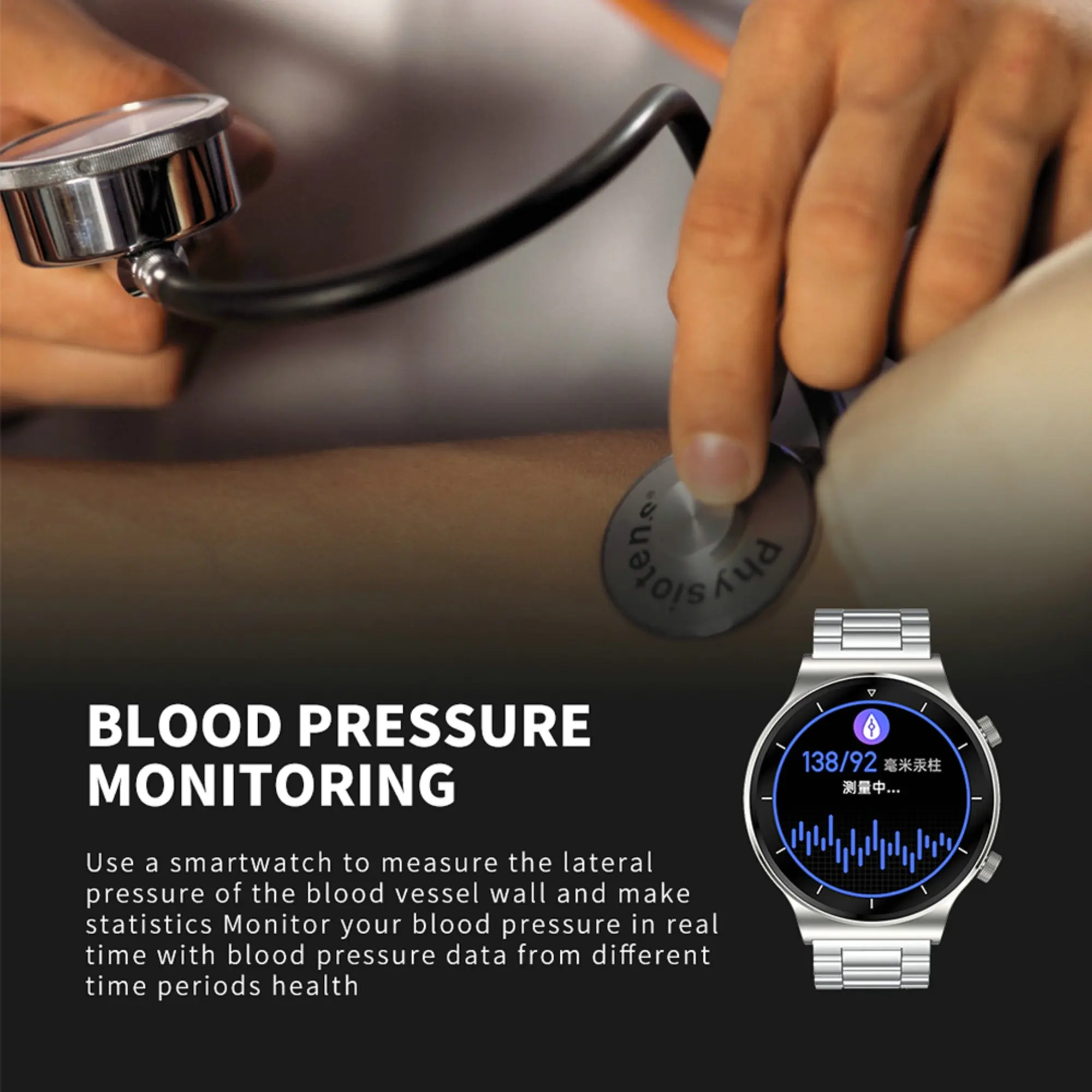 

C12 Smart Watch Men Business steel Strap Heart Rate Monitor Fitness Sport Watches IP68 Waterproof Smart Clock For Huawei GT2 Pro