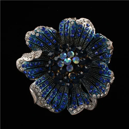 Роскошная женская брошь в виде цветка розы изящная Радужная циркониевая