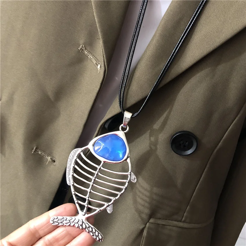 Anslow 2022 Креативный дизайн Ретро Смола рыбьи кости свитер цепь длинное ожерелье и