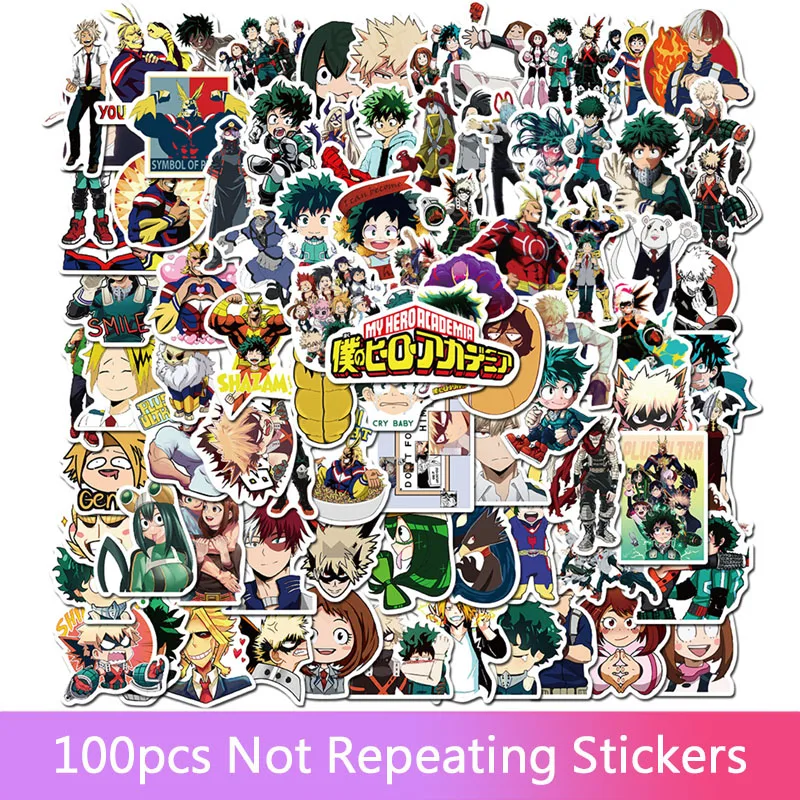 50/100 шт мой герой обувь для косплея Аниме Стикеры ноутбука скейтборд Izuku Midoriya