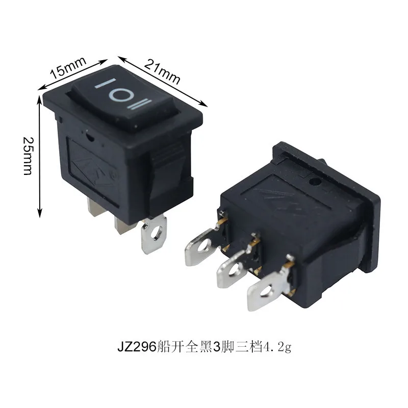 50 шт. 3Pin Switch20* 15*25 мм третий шестеренный черный кулисный переключатель 3 вилки переключатель 6A 250V 10A 125V AC электрические аксессуары переключатель