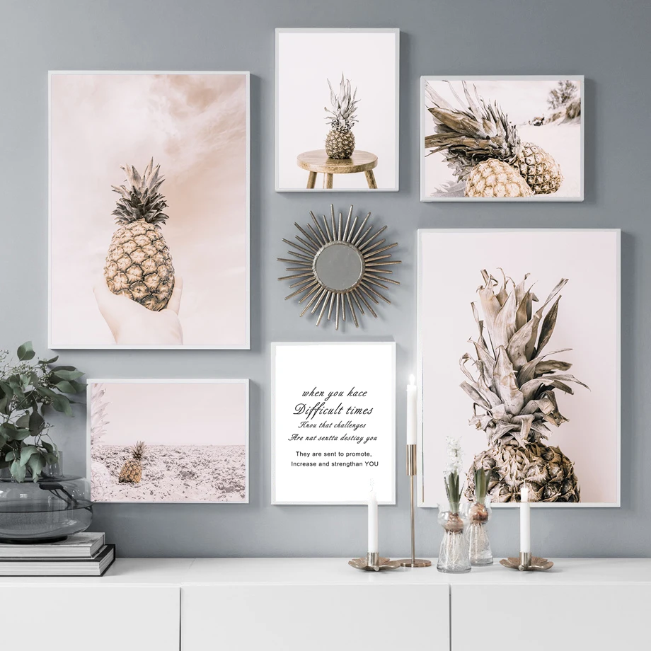 Абстрактный моды принт фрукт ананас холст картины Кухня Декор Nordic плакаты