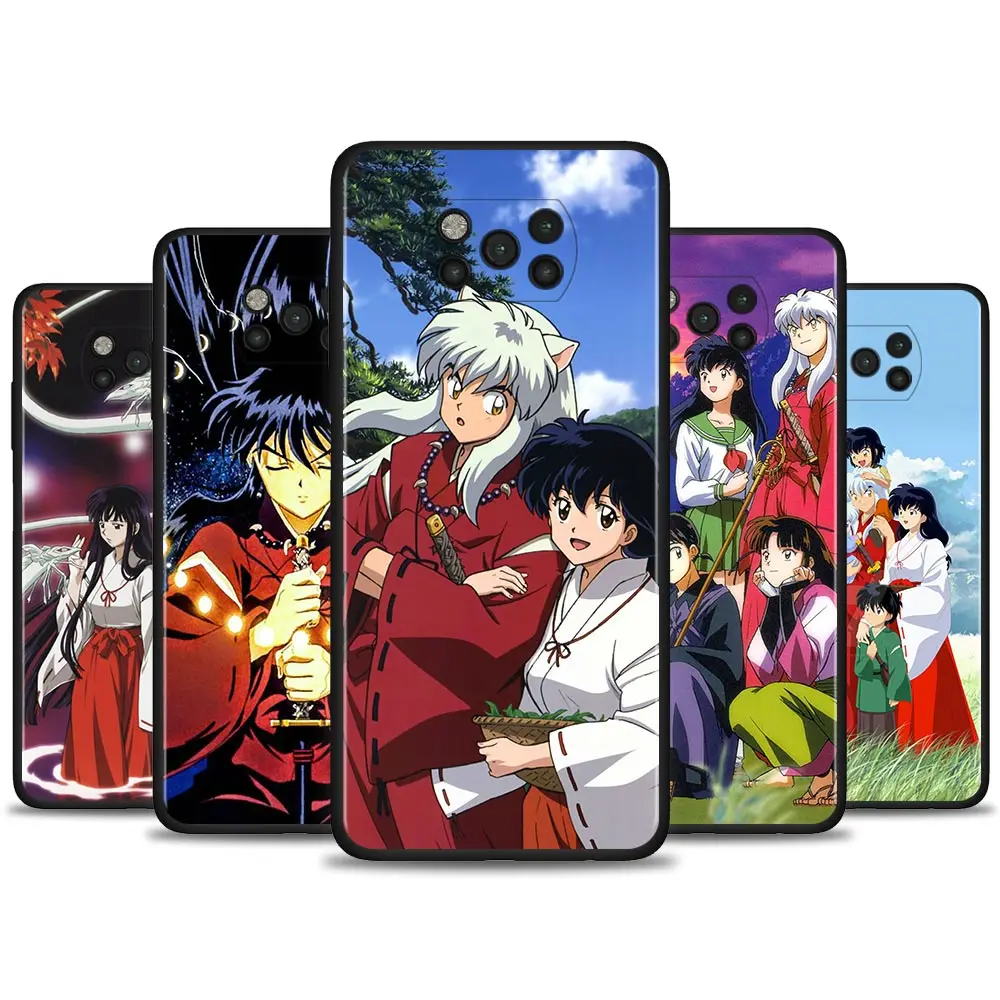 

SmartPhone Case For Xiaomi Poco X3 M3 Pro F3 X3 GT X3NFC F1 Black Soft Shell Fitted Caso Bumper Anime Inuyasha