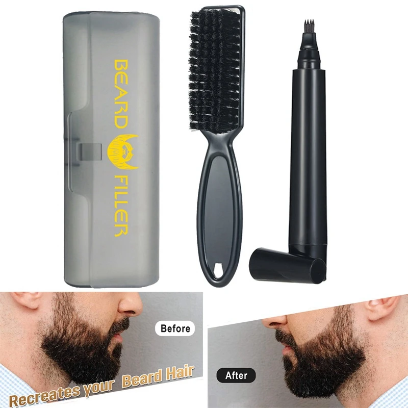 

Beard Filling Pen Kit Barber Pencil Waterproof Long Lasting Natural Male Mustache Repair Shape Styling Tool