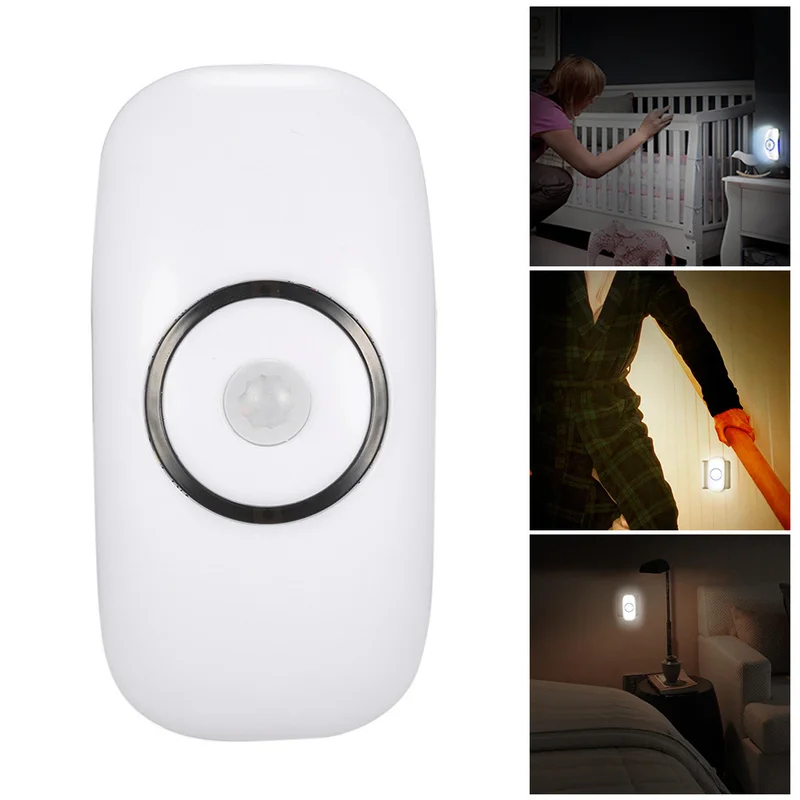 С Led датчиком света и PIR движения Функция светодиодный ночник с AC 80 260 в Ночной