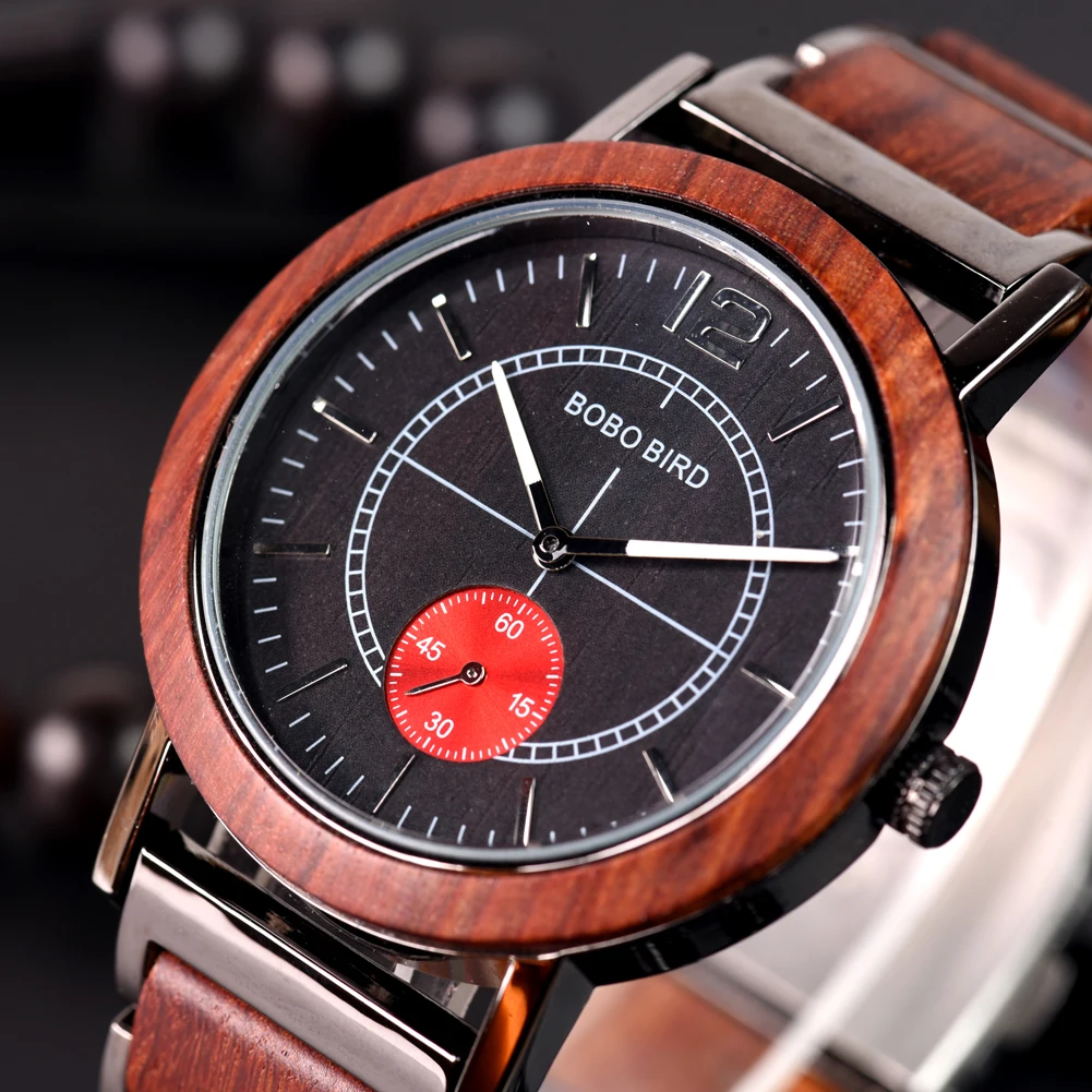 BOBO BIRD женские часы reloj mujer деревянные женские часы кварцевые zegarek damski деревянные с металлом в подарочной коробке