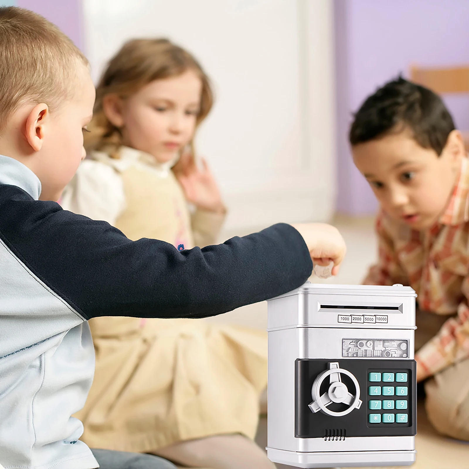

Electronic Piggy Bank Safe Box Money Boxes For Children Digital Coins Cash Saving Safe Deposit Mini ATM Machine Kid Xmas Gifts