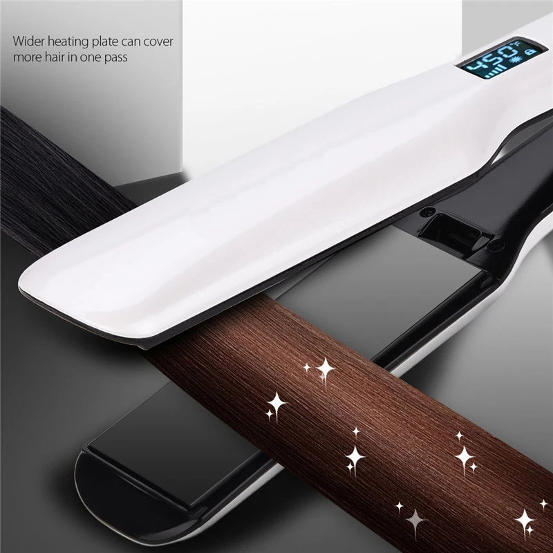 

2 in 1 Hair Straightener and Curler 1 Inch Anti-Static Flat Iron with Temperature Control Auto Shut Off Dual Voltage Flat Iron