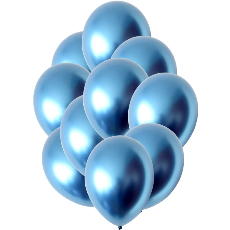 Blue 10 шт. 12 дюймов металлические хромированные латексные воздушные шары для свадьбы, Рождества, дня рождения, вечеринки, металлические воздушные шары, воздушные шары для детского душа, декоративные шары - Цвет: Blue