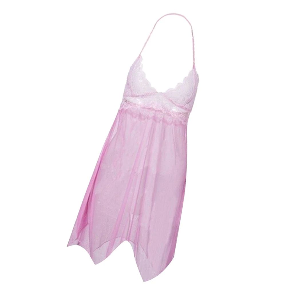 Женская Сексуальная кружевная ночная рубашка с v-образным вырезом нижнее белье