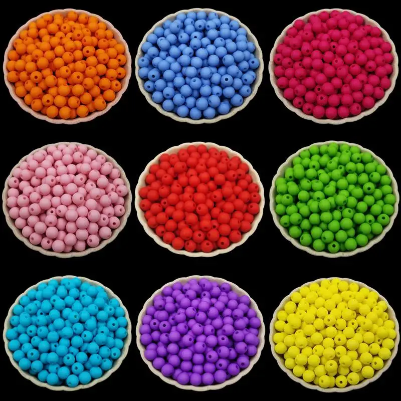 

200 Pieces Of 6mm Acrylic Scattered Wholesale Multi-Color Beads Bracelet Jewelry Making DIY Solid Color Frosted Beading Fashion