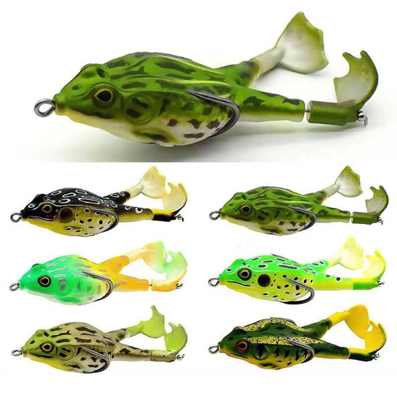 

Двойной винт приманка для рыбы в виде мягкой лягушки рыболовные принадлежности силиконовые Моделирование Лягушка с поворотной ножки и 2 кр...