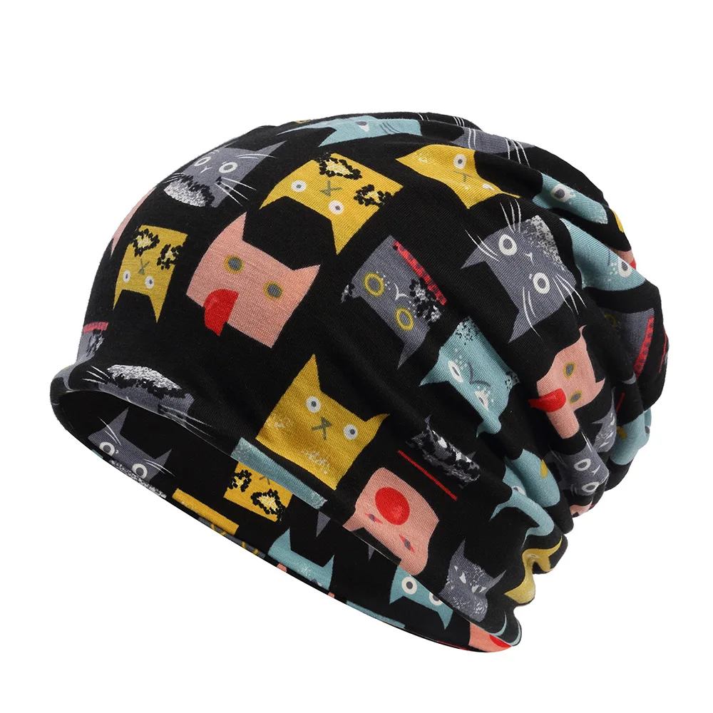Многофункциональная Шапка-бини шарф шапка с принтом кота животный тюрбан