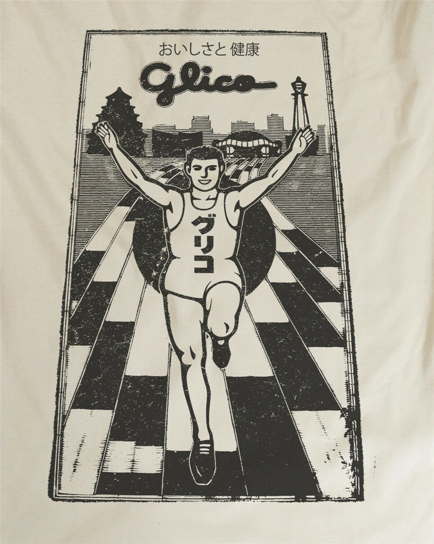 Dotonbori Осака глико Бегущий человек футболка ручная шелковистая японская вывеска