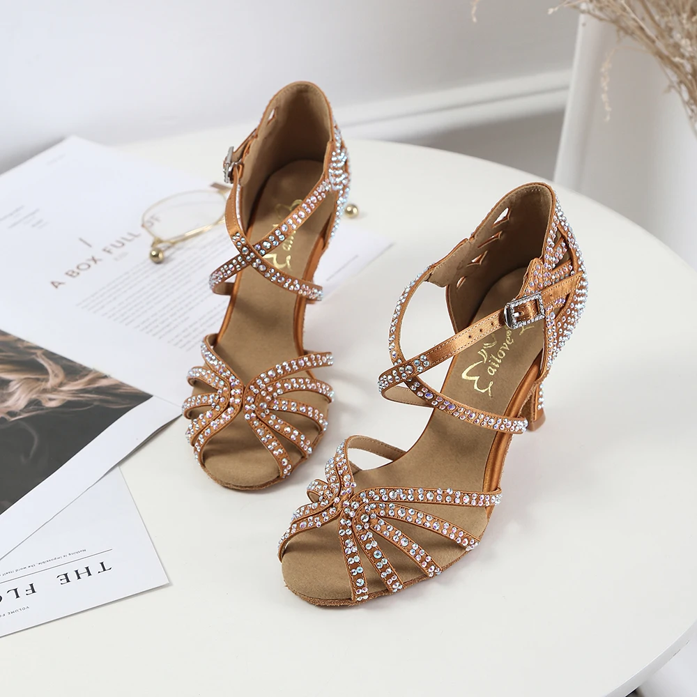 Туфли Ailove профессиональные для бальных танцев хрустальные сандалии сальсы С