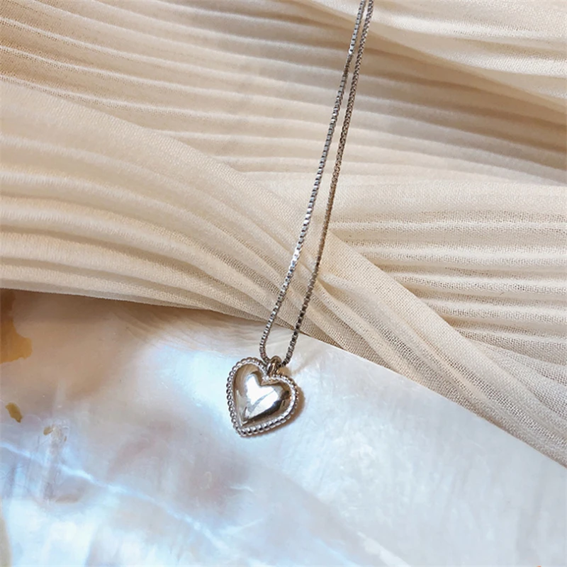 Женское Ожерелье чокер в форме сердца массивное Ювелирное Украшение из серебра