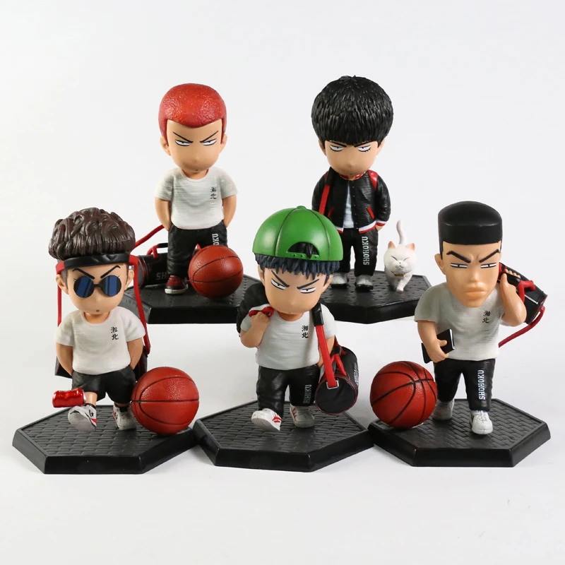 

Set SLAM DUNK Hanamichi Sakuragi Kaede Rukawa Miyagi Ryota Hisashi Mitsui Akagi Takenori PVC Figure Doll Collectible Model Toys