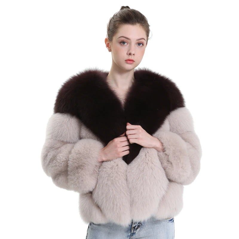 MAOMAOFUR пальто из натурального Лисьего меха женская натуральная меховая верхняя одежда женская Женская Толстая теплая куртка из натурального меха пальто из натурального Лисьего меха