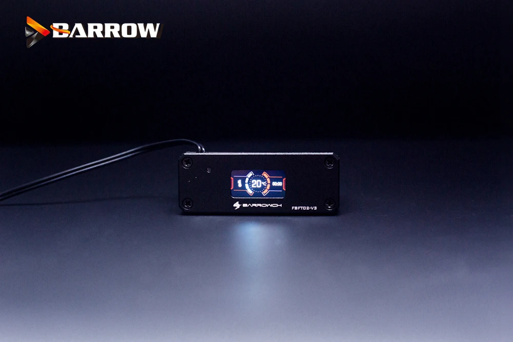 Barrowch OLED цифровой дисплей измеритель температуры воды система охлаждения воды с динамическим цветным экраном двойной G1/4 ''термометр