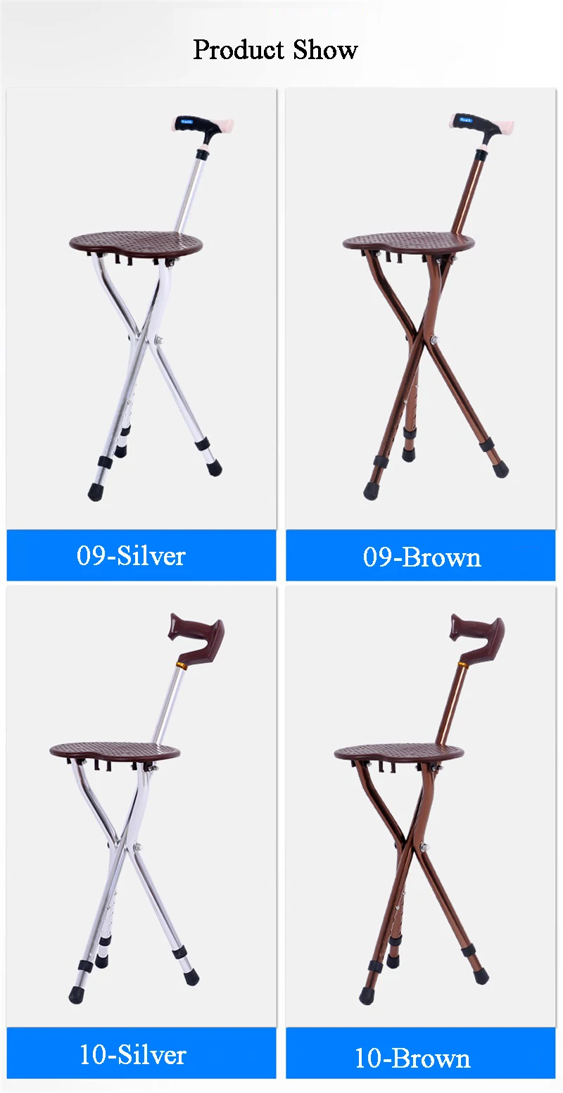 

Foldable Elderly Care Walking Cane Stick Chair Three Legs Up to 200 KG Adjustable Cane Chair Stool Seat Portable Crutch