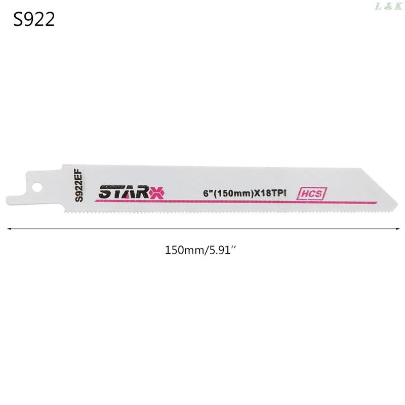 

High Carbon Steel/Bi-metal S922EF 150mm 6" Reciprocating Saw Blade Effective For Cutting Wood Woodworking