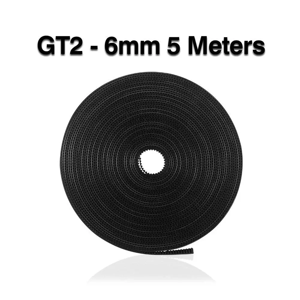 GT2 Belt, 5 Meters GT2 Timing Belt 6mm Width Fit for 3D Printer RepRap Mendel Rostock Prusa Creality CR-10 Ender 3 Anet A8