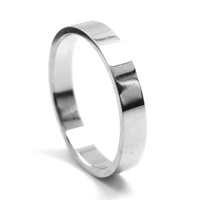 46mm wide stainless steel flat minimalist gloss bright ring titanium couple ring