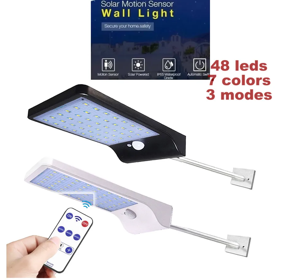 3 модели затемненная Солнечная лампа датчик движения PIR солнечный светильник 48/36