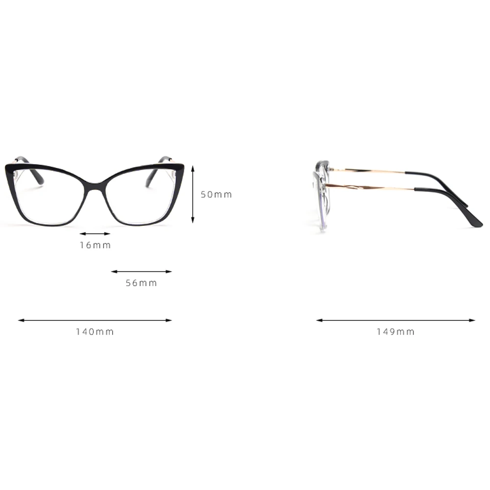 

Peekaboo TR90 frame fashion eyeglasses myopia cat eye retro glasses fro women metal gold transparent gift for girl friend