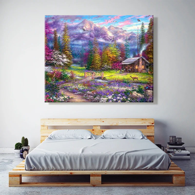 Diy краски по номерам картина живопись с комплектами цветочный Пейзаж красивая