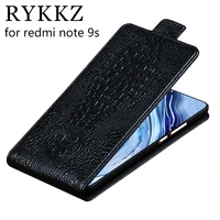 genuine leather flip up and down case cover for xiaomi mi redmi note 9s mobile phone stand case leather cover for redmi note 9s