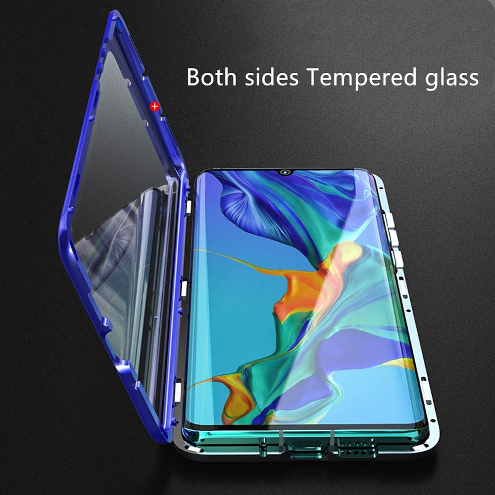 

Magnetic Adsorption Case for Huawei P20 Lite, 360 Full Body Protection Double-sided Tempered Glass Back Cover