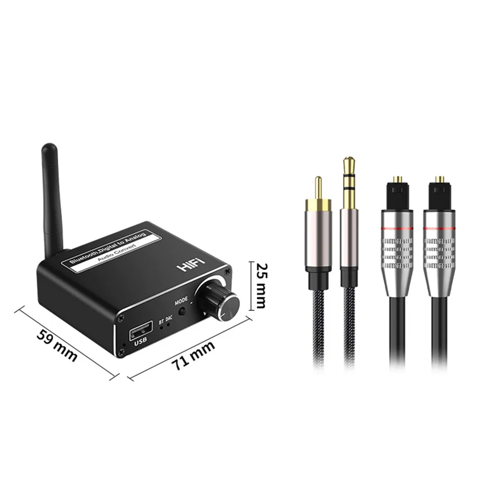 Преобразователь цифрового сигнала в аналоговый с поддержкой Bluetooth 192 кГц USB 3 5 RCA DAC