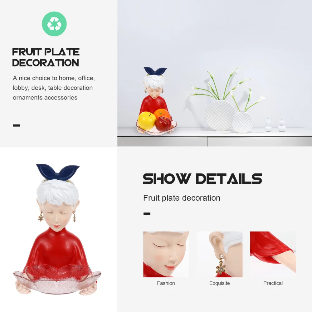 

1pc Creative Girl Modeling Storage Tray Snack Sundries Storage Tray Holder Tray