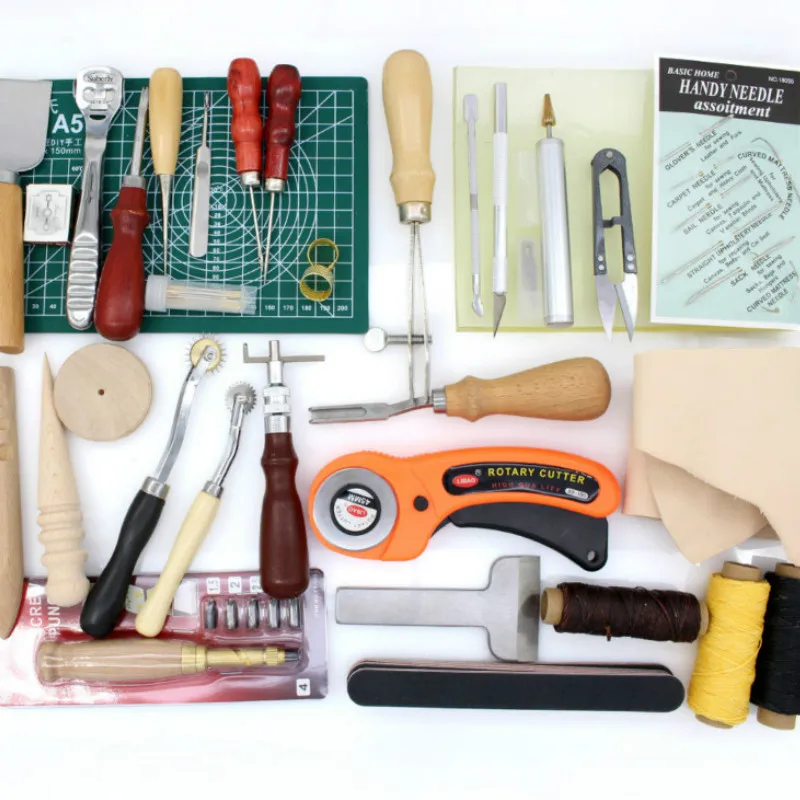 43 шт. инструменты для штамповки кожевенного ремесла с поворотным ножом