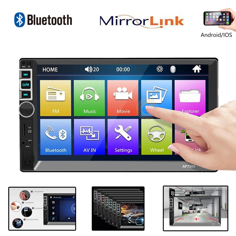 AF7500 2 Din автомагнитола Android двойной 7 &quotсенсорный экран Автомагнитола Bluetooth USB TF MP5