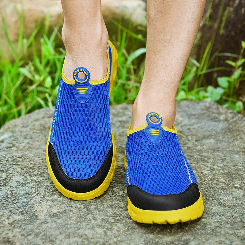 

Summer Mesh Men Casual Shoes Water Sneakers Men Outdoor Walking Shoes Trainers Breathable Slip-on Men Loafers Big Size 48 NAX237