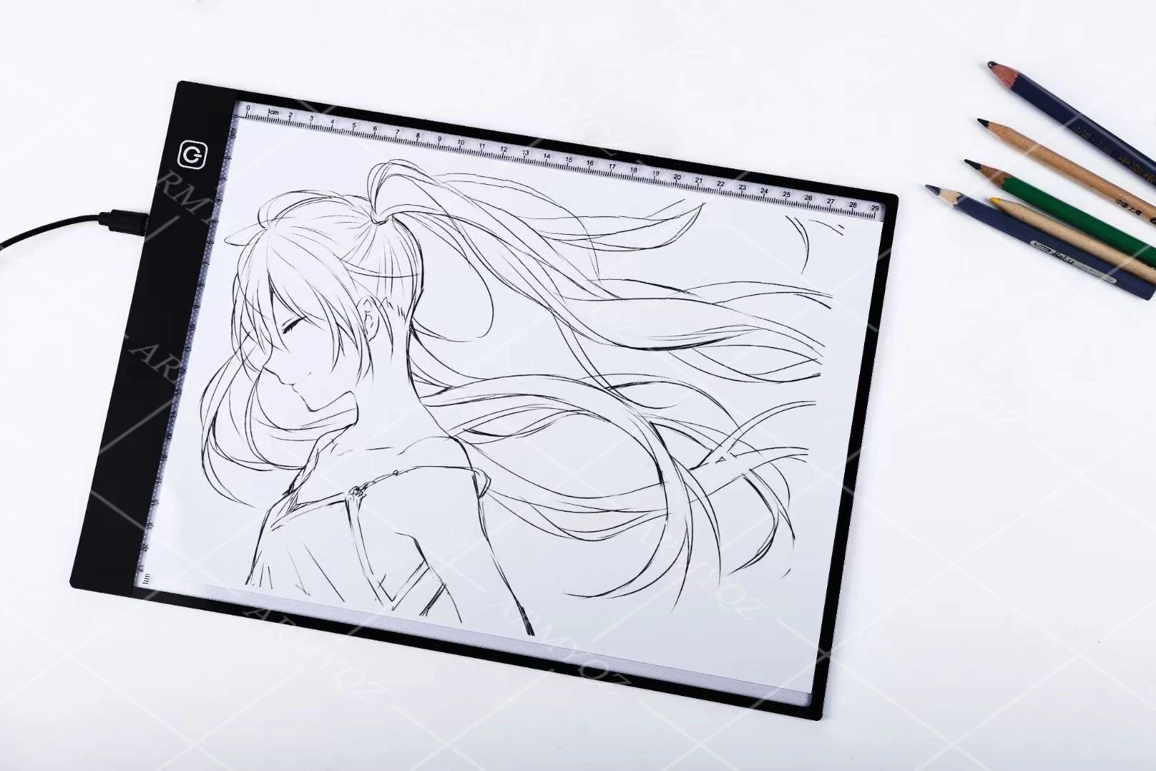 

A4 with scale drawing board digital drawing board USB LED light box tracing board art graphics diamond painting accessory tool