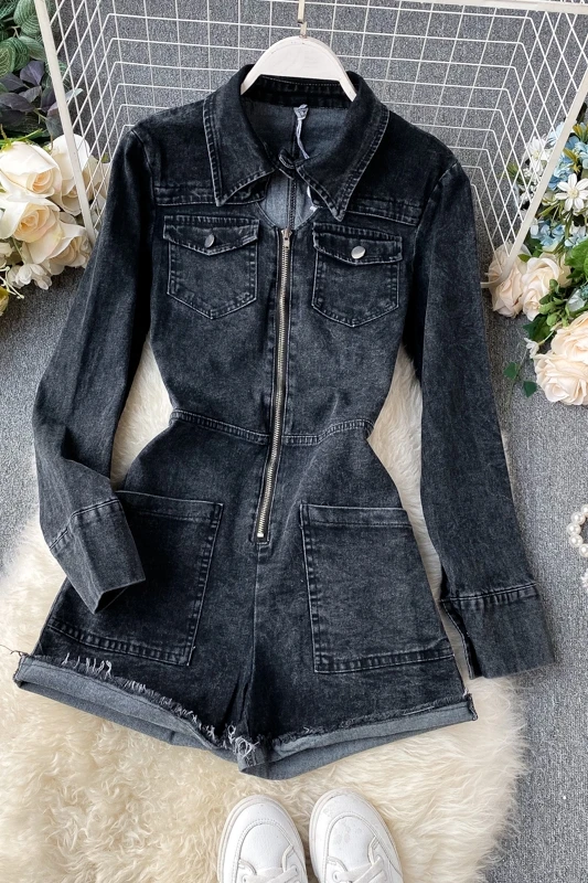 Женский комбинезон с длинным рукавом сплошной модный сексуальный полый