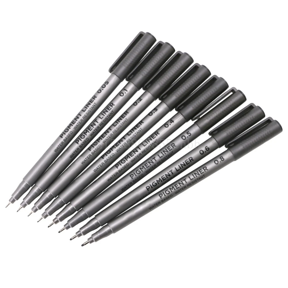 Черная тонкая ручка водостойкая для рисования художественные ручки 0 05 8 мм