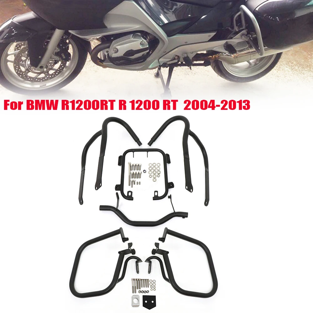 For BMW R1200RT R 1200RT R 1200 RT 2004-2013 Front&Rear Engine Guard Bumper Stunt Cage Highway Crash Bar Fuel Tank Protector