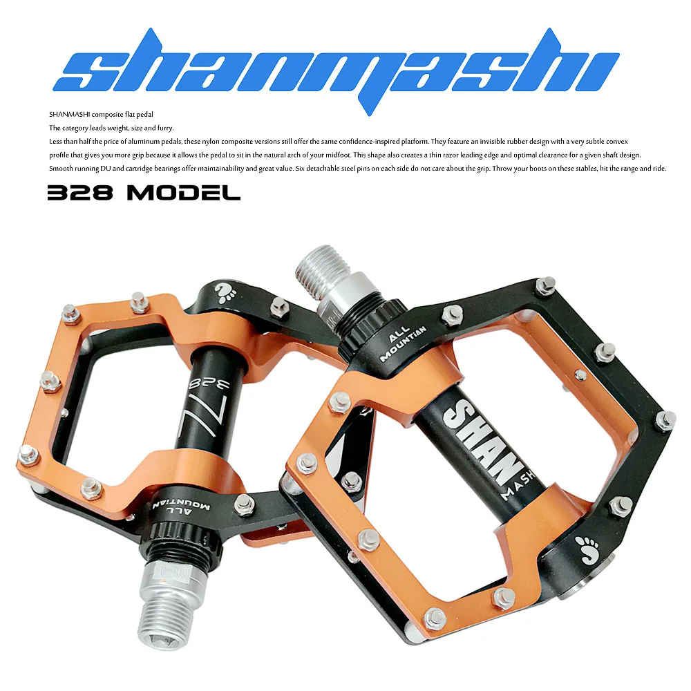 

Ультралегкие педали для горного велосипеда, 3 подшипника, двухслойные, из алюминиевого сплава, широкие, Нескользящие, для горного велосипед...