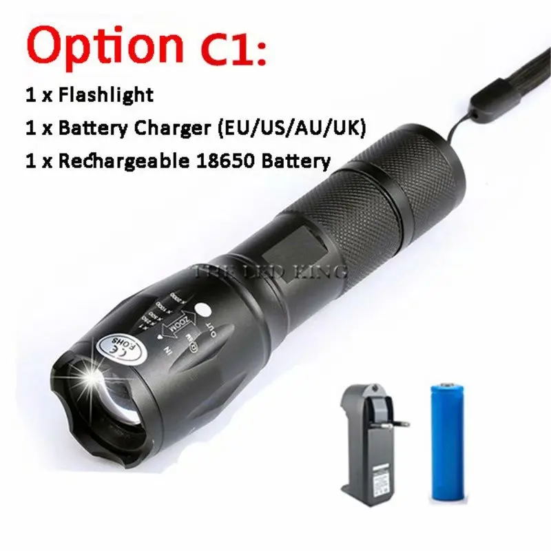 Led Flashlight XML T6 Linterna Torch Outdoor Camping Powerful Mini Rechargeable Zoom 18650 AAA Battery | Лампы и освещение