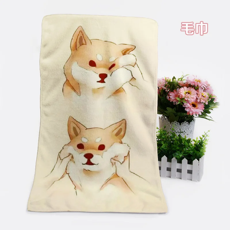 1 шт. модный персонализированный носовой платок Smile Dog с рисунком аниме мягкое