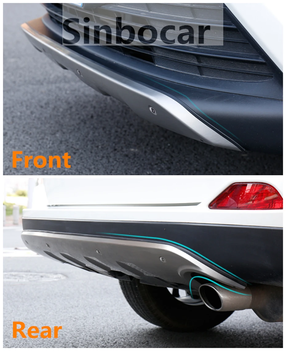 Защита переднего и заднего бампера из нержавеющей стали противоскользящая