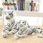 Зимняя креативная имитация белого тигра, плюшевая кукла, заполненная полипропиленовым хлопком, снежное тело, мягкая подушка, игрушка, украшение для дома, лесное животное