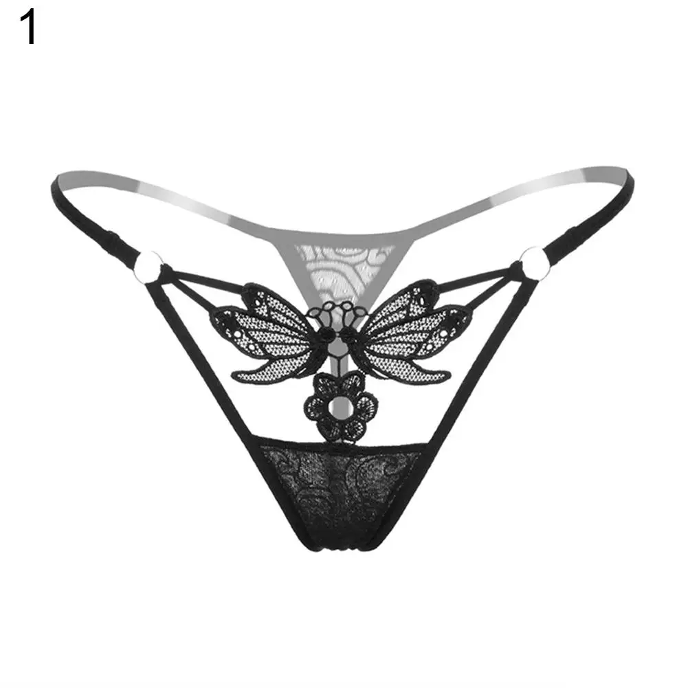 

HOT SALES！！！New Arrival Women's Sexy Butterfly Flower Lace See Through Low Rise G-String Briefs Panties